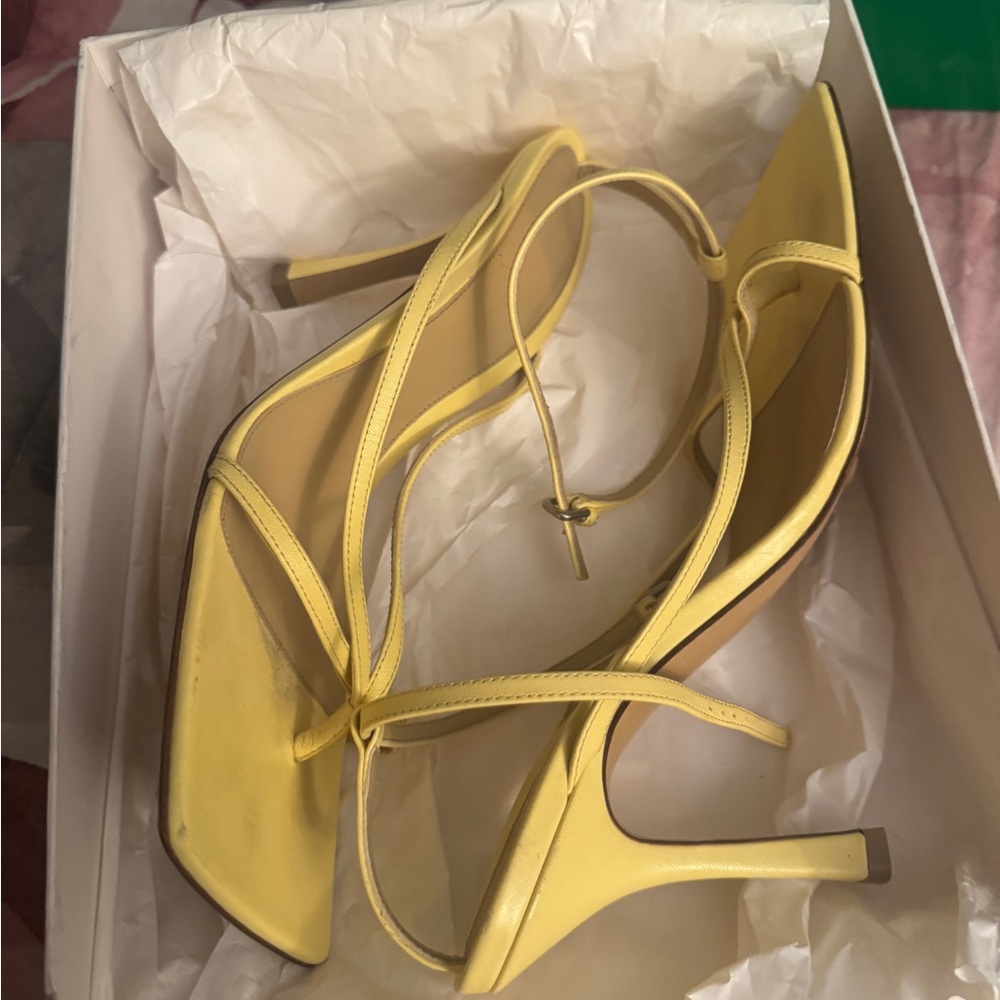 Bottega Veneta Yellow Strappy Heels